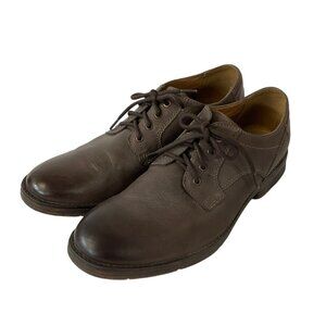 Clarks Size 12 Brown Leather Oxford Shoes Lace Up Casual Dress Comfort Classic